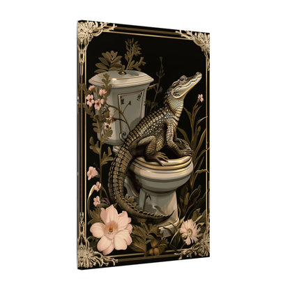 .75" Matte Canvas - Toilet Gator Floral Surprise