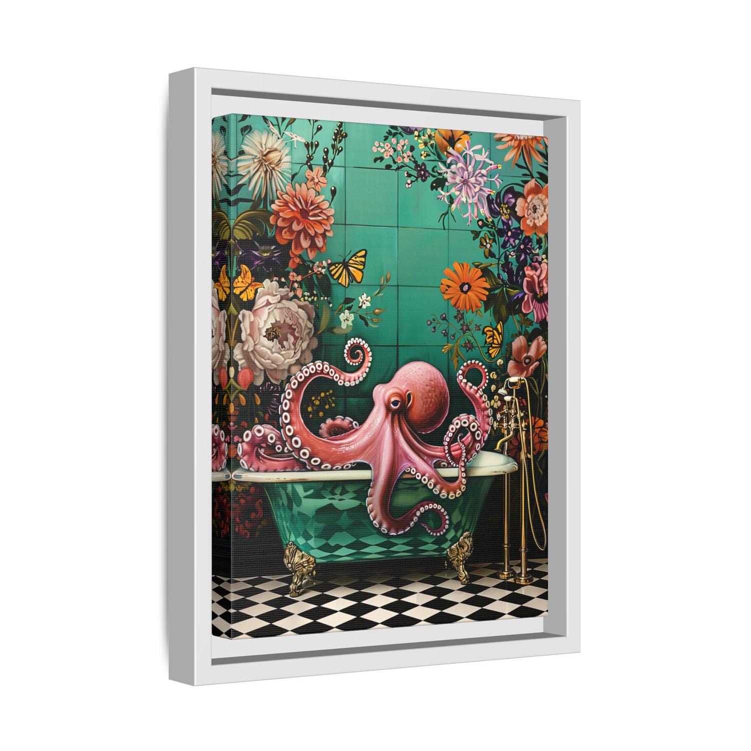 Framed Canvas - Octopus Bath Royale