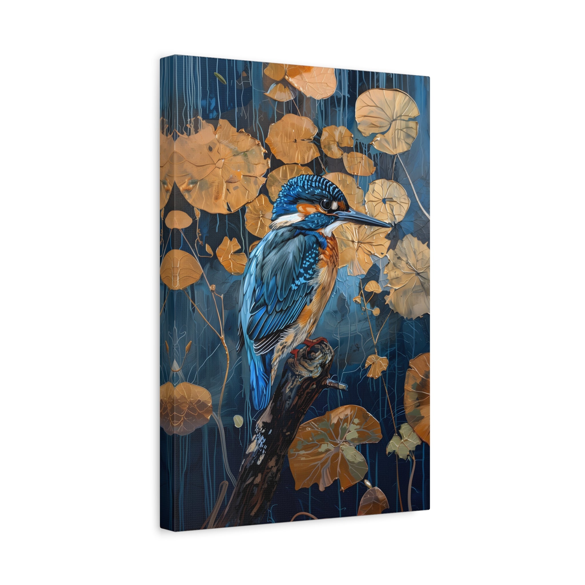 1.25" Matte Canvas - Golden Leaves Kingfisher