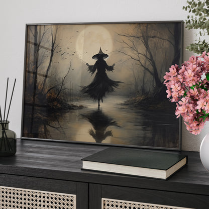 Framed Paper Print - Moonlit Witch&