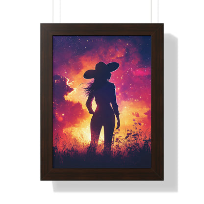 Framed Paper Print - Cosmic Cowgirl