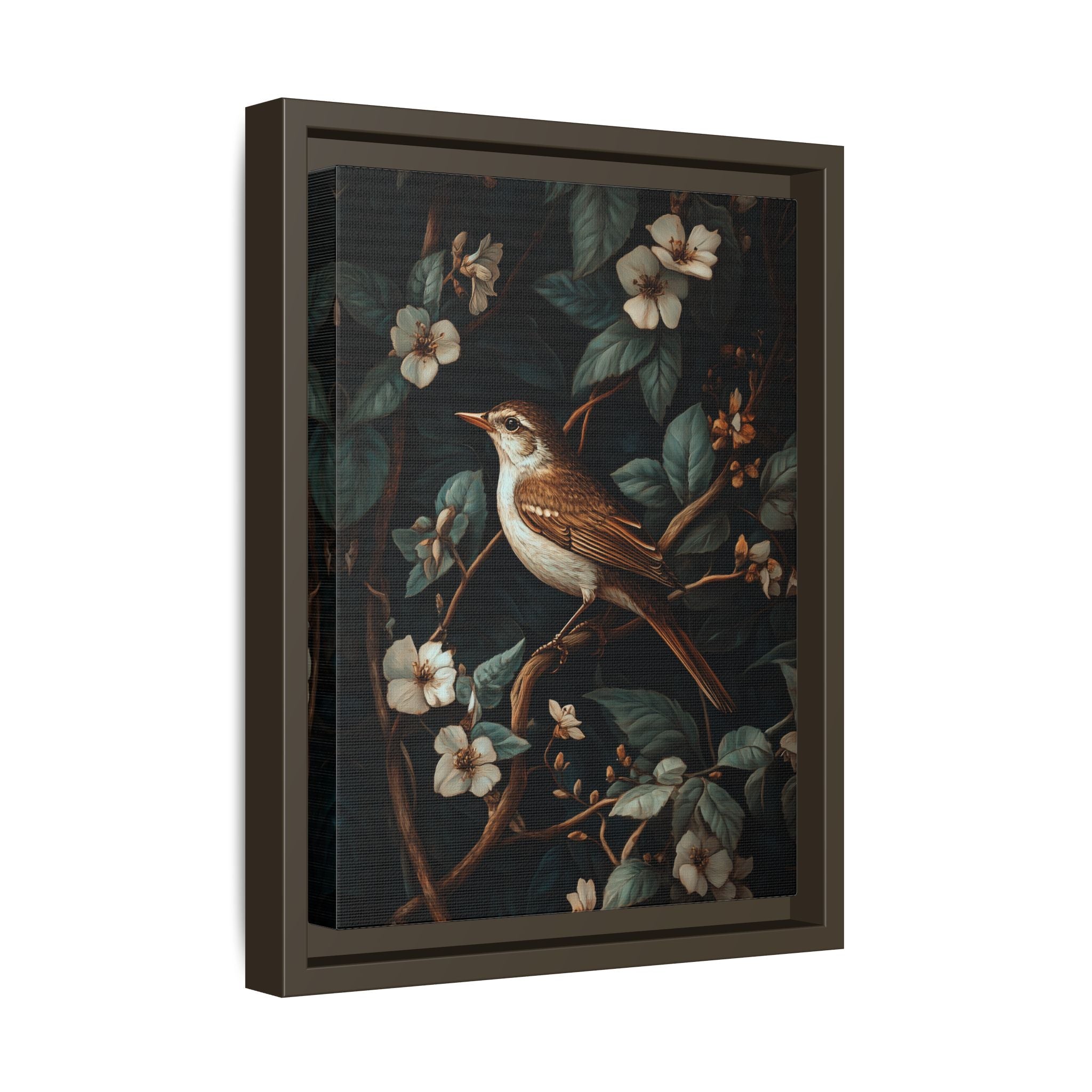 Framed Canvas - Serenade Among Blossoms