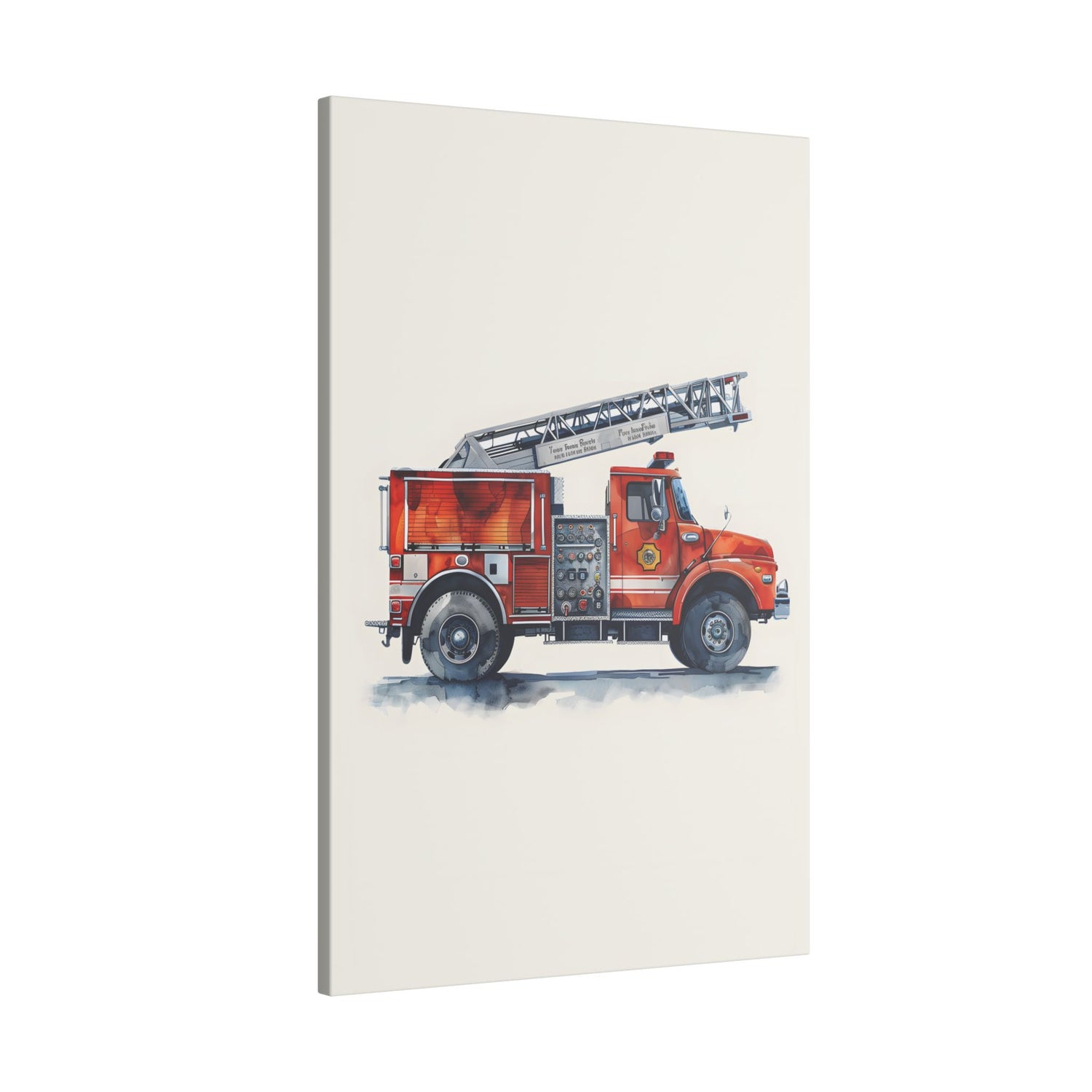 .75" Matte Canvas - Ladder Firetruck Nursery