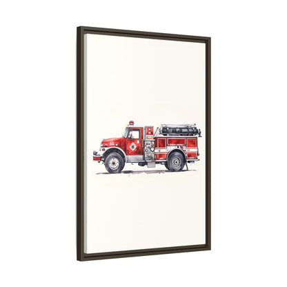 Framed Canvas - Classic Pumper Firetruck