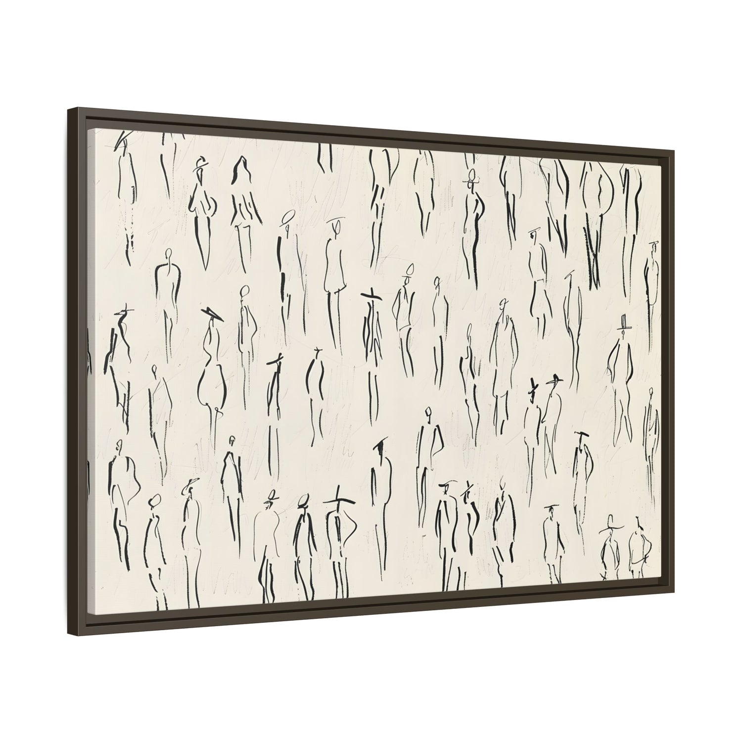 Framed Canvas - Crowd in Motion Linework