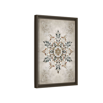 Framed Canvas - Nordic Botanical Snowflake