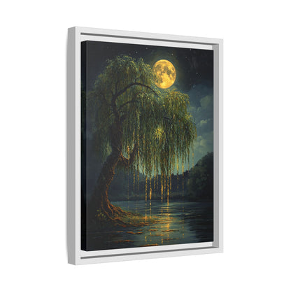 Framed Canvas - Moonlit Willow Glow