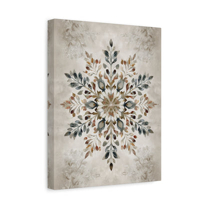 1.25" Matte Canvas - Nordic Botanical Snowflake