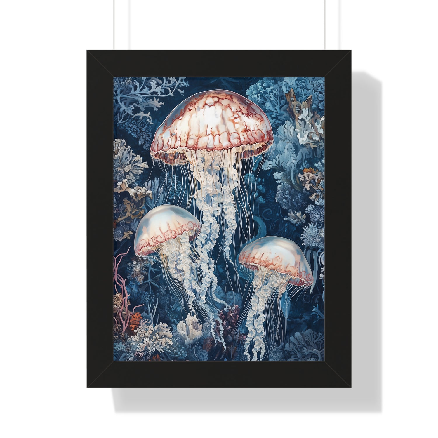 Framed Paper Print - Ethereal Ocean Jellyfish