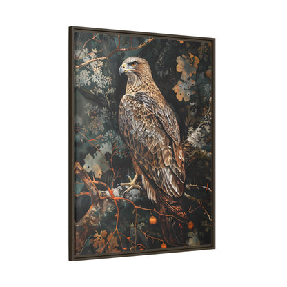 Framed Canvas - Majestic Hawk in Autumn