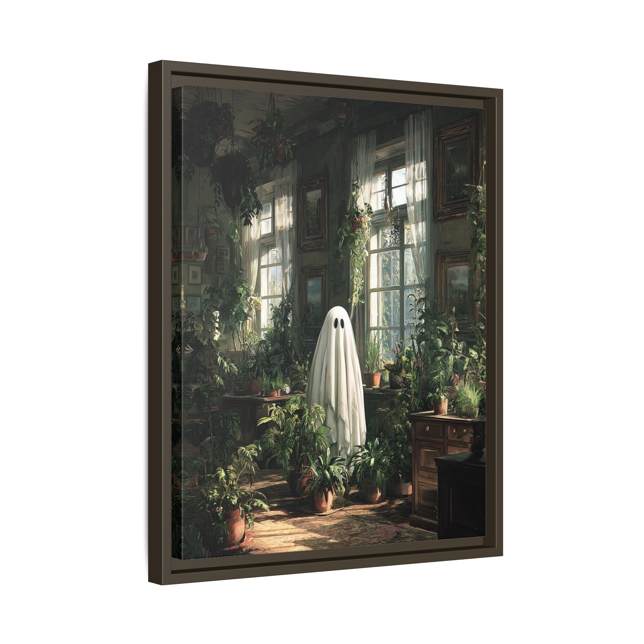 Framed Canvas - Ghost Among Houseplants