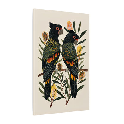 .75" Matte Canvas - Black Cockatoos Among Banksia