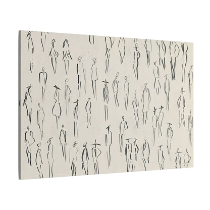 .75&quot; Matte Canvas - Crowd in Motion Linework