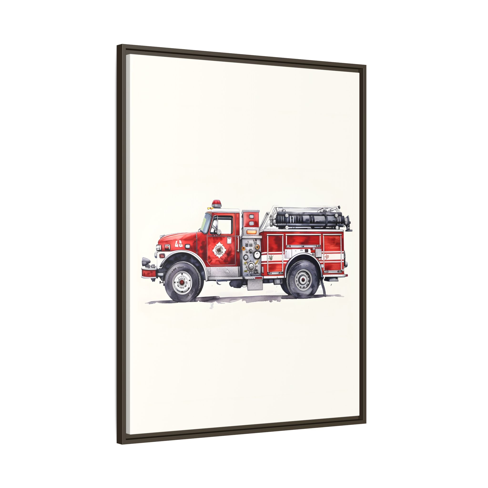Framed Canvas - Classic Pumper Firetruck