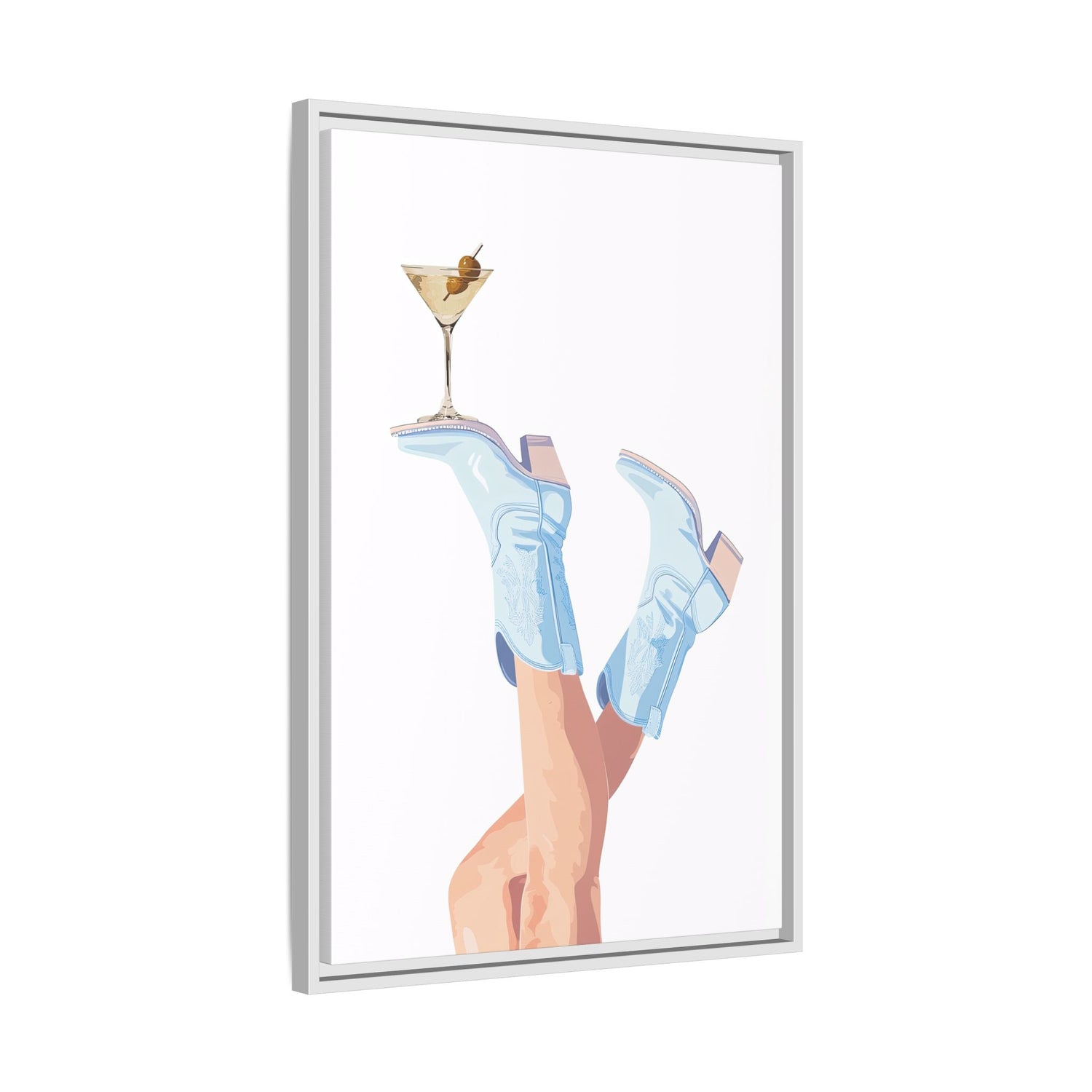 Framed Canvas - Boots Up, Cheers Babe