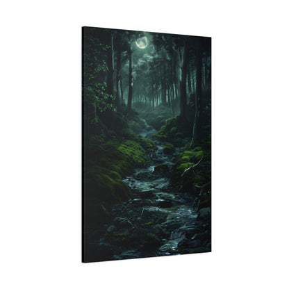 1.25" Matte Canvas - Moonlit Forest Stream