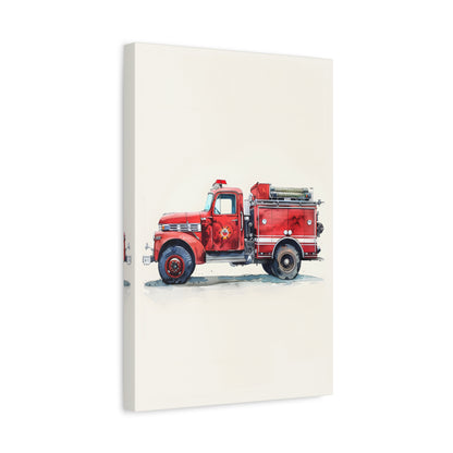 1.25" Matte Canvas - Vintage Firetruck Nursery