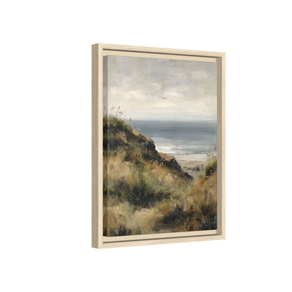 Framed Canvas - Misty Coastal Seascape