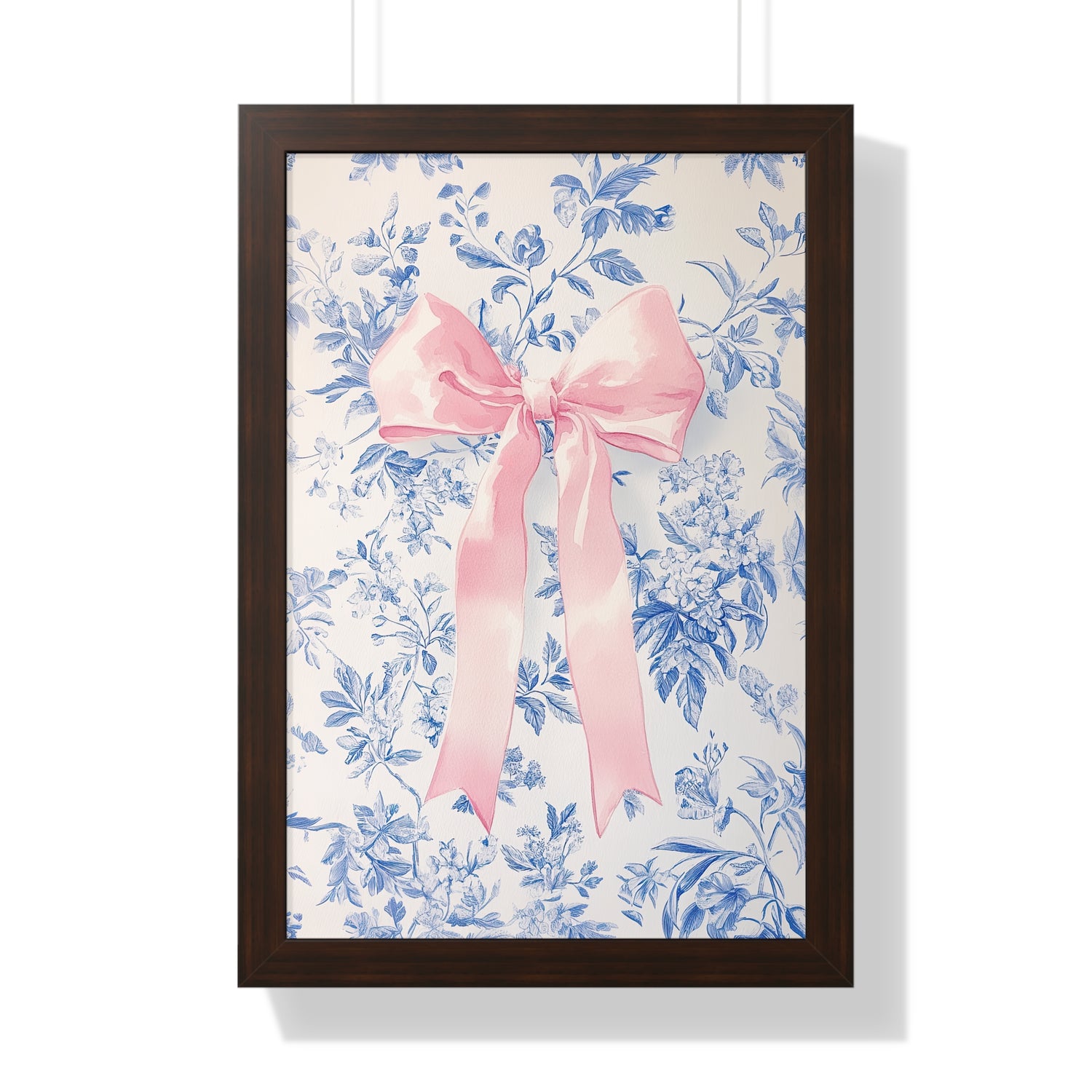 Framed Paper Print - Pink Bow Floralscape