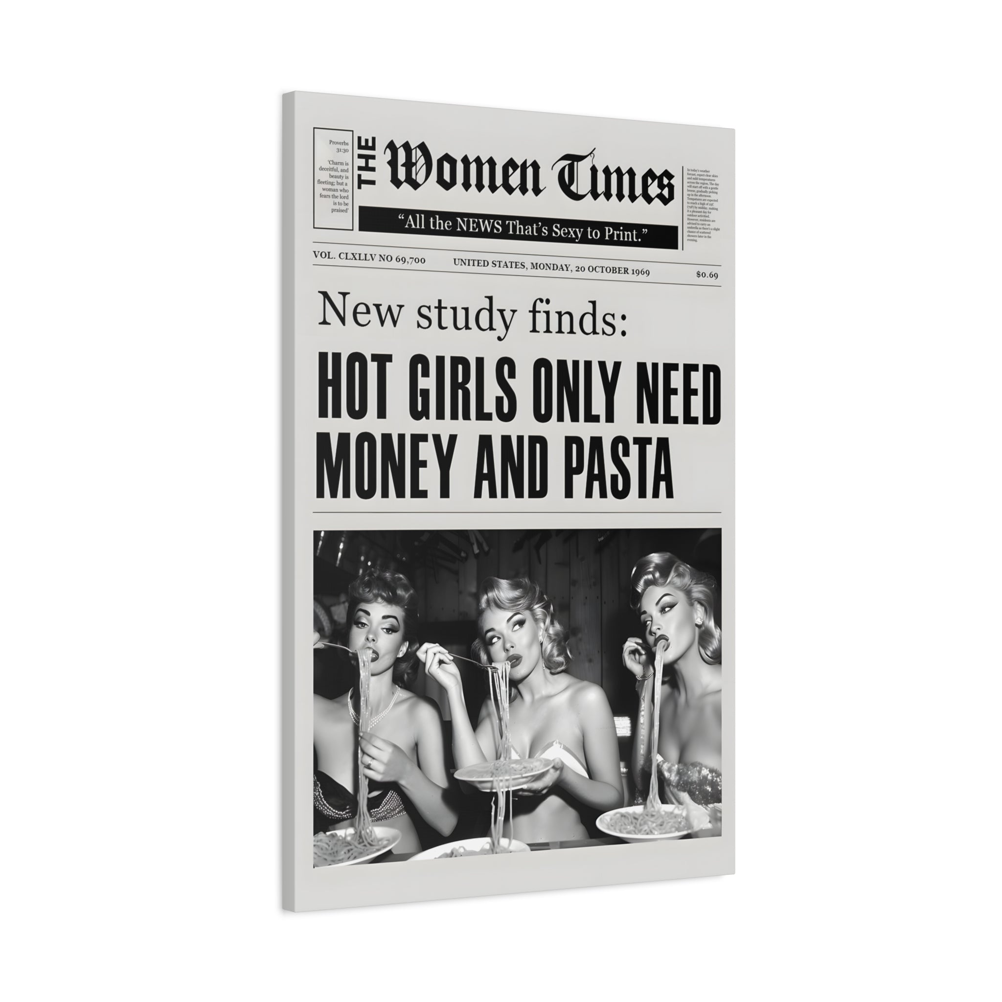 1.25" Matte Canvas - Retro Pasta Gazette