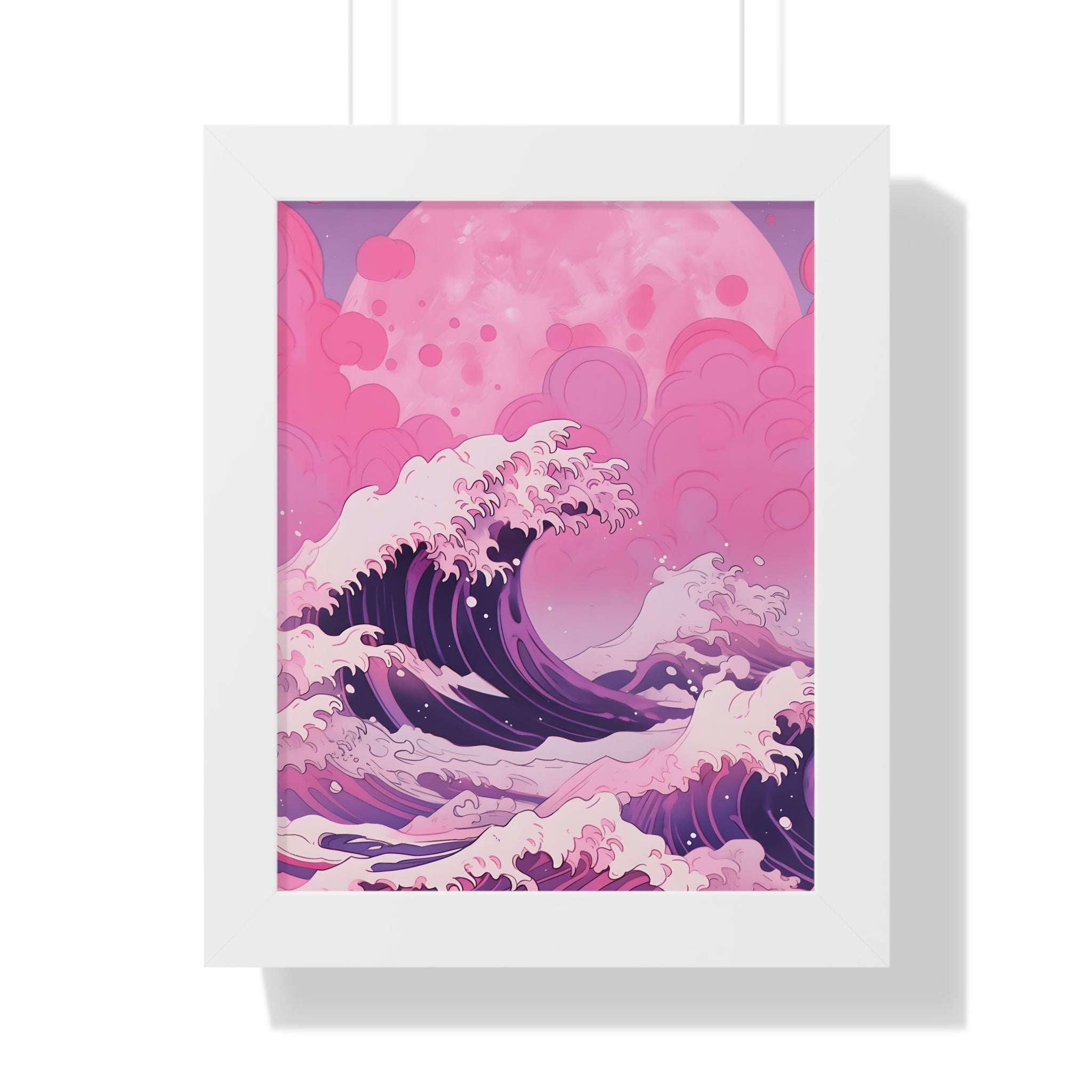 Framed Paper Print - Pink Moon Tide