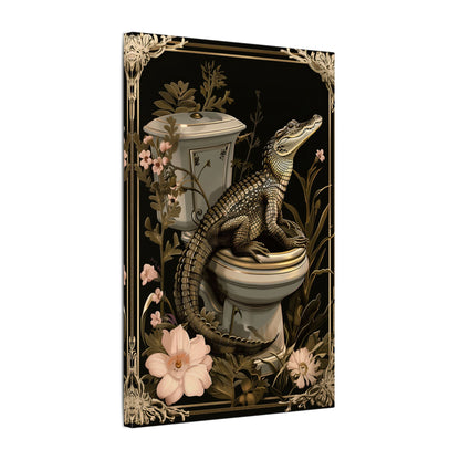 .75" Matte Canvas - Toilet Gator Floral Surprise