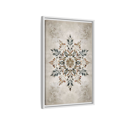Framed Canvas - Nordic Botanical Snowflake