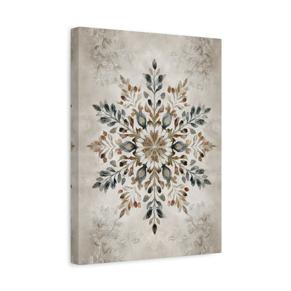 1.25" Matte Canvas - Nordic Botanical Snowflake