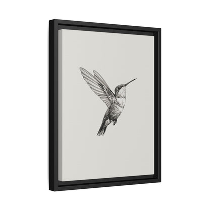 Framed Canvas - Flying Hummingbird Line Study