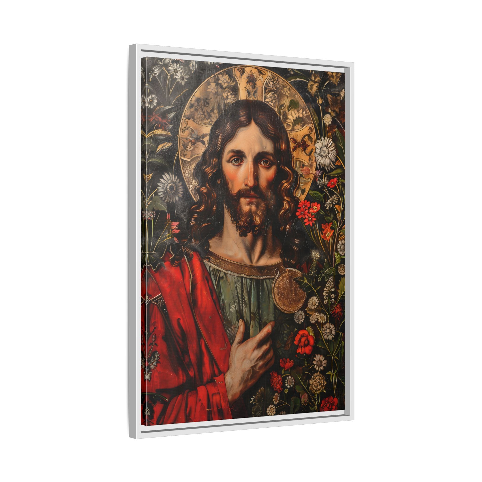 Framed Canvas - Sacred Floral Savior