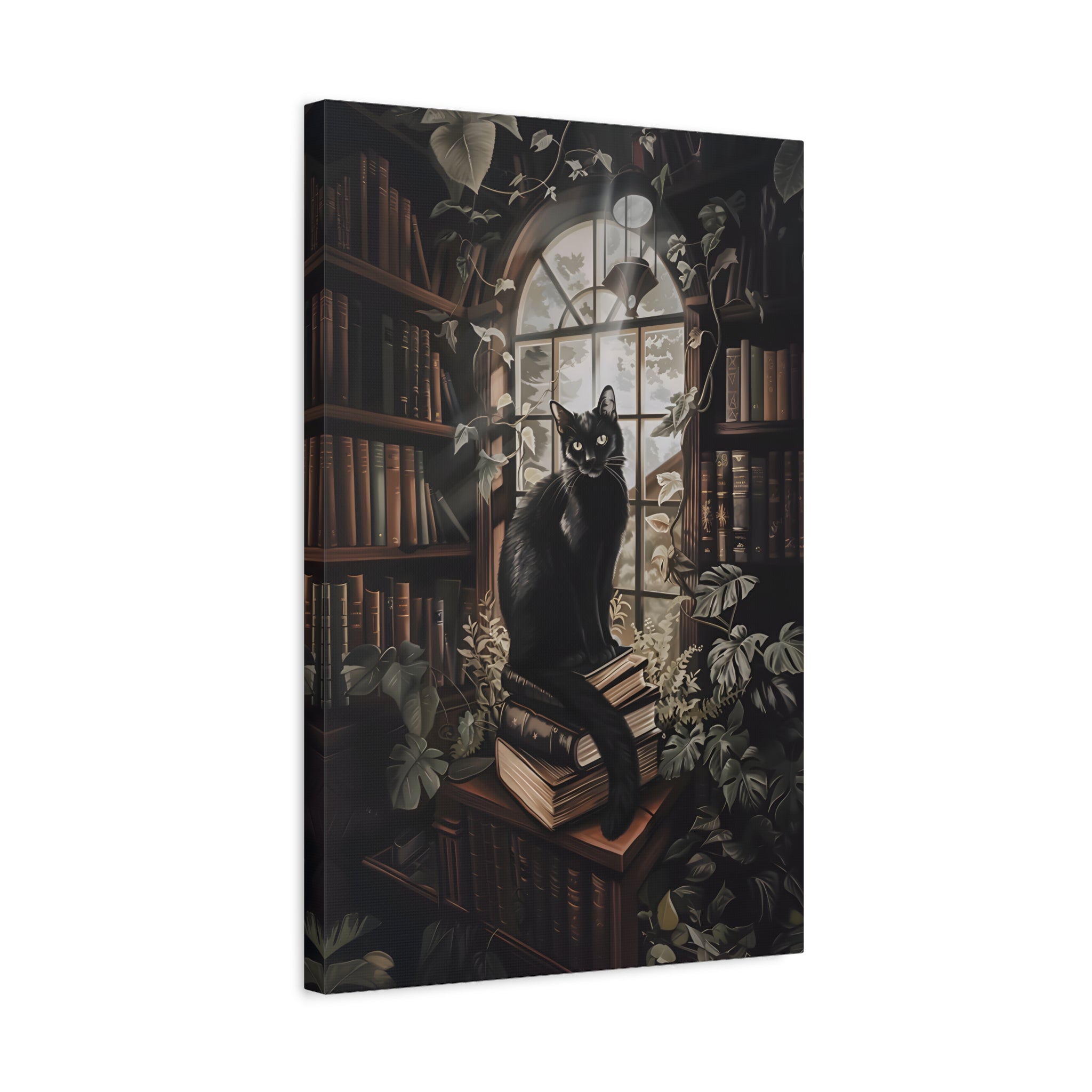 1.25" Matte Canvas - Book Hoarder Feline Gaze