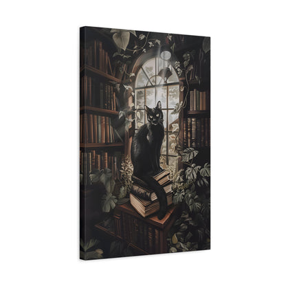 1.25" Matte Canvas - Book Hoarder Feline Gaze