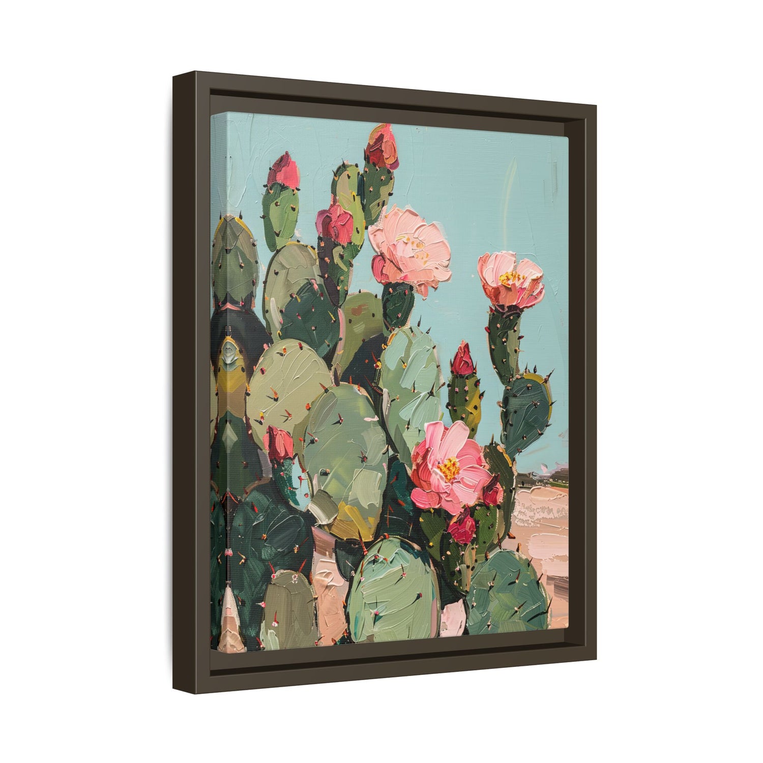 Framed Canvas - Arizona Blooming Cactus Color