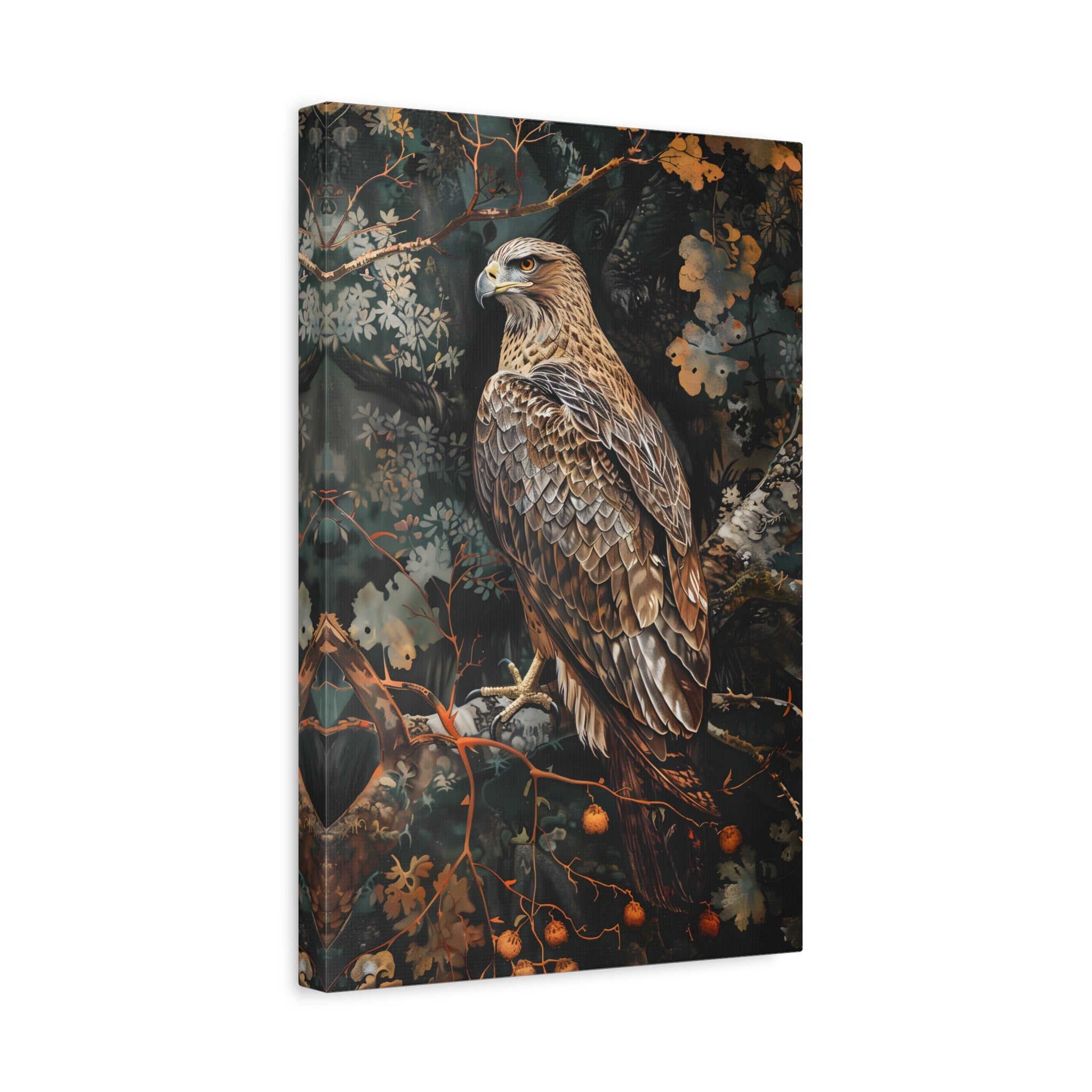 1.25" Matte Canvas - Majestic Hawk in Autumn