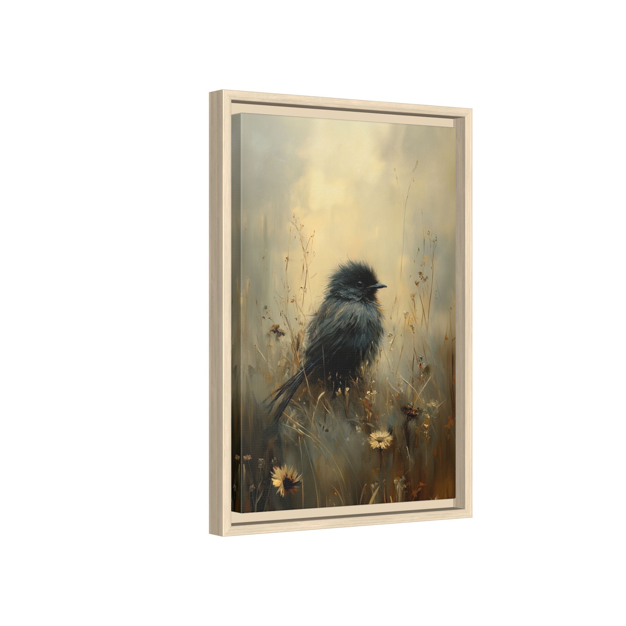 Framed Canvas - Golden Meadow Bird