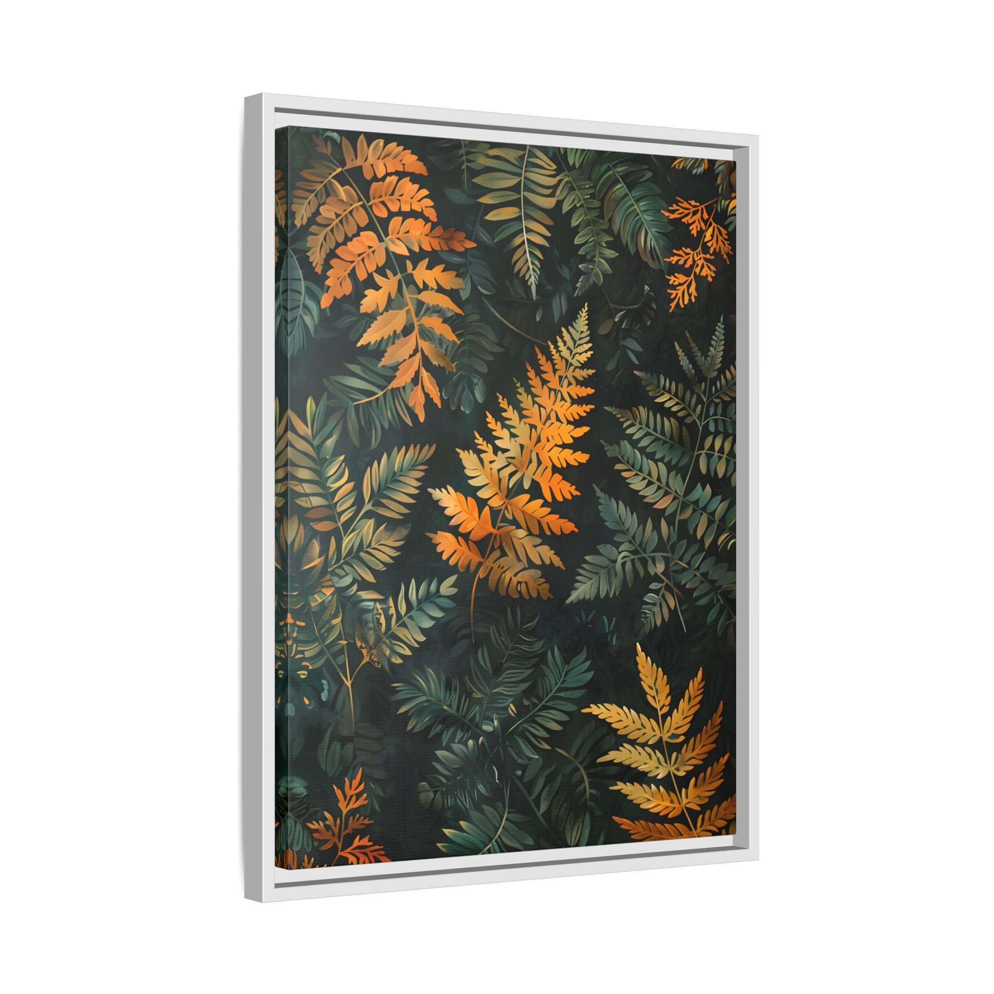 Framed Canvas - Golden Fern Elegance