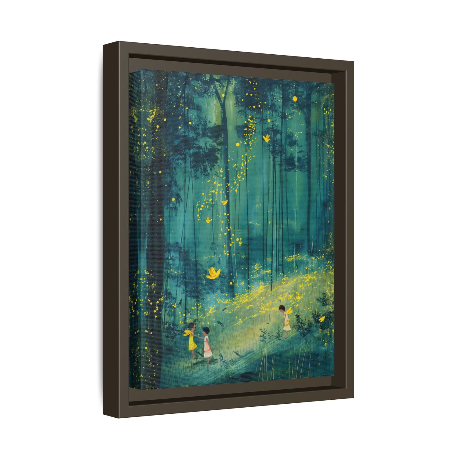 Framed Canvas - Enchanted Firefly Forest