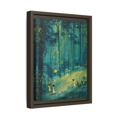 Framed Canvas - Enchanted Firefly Forest