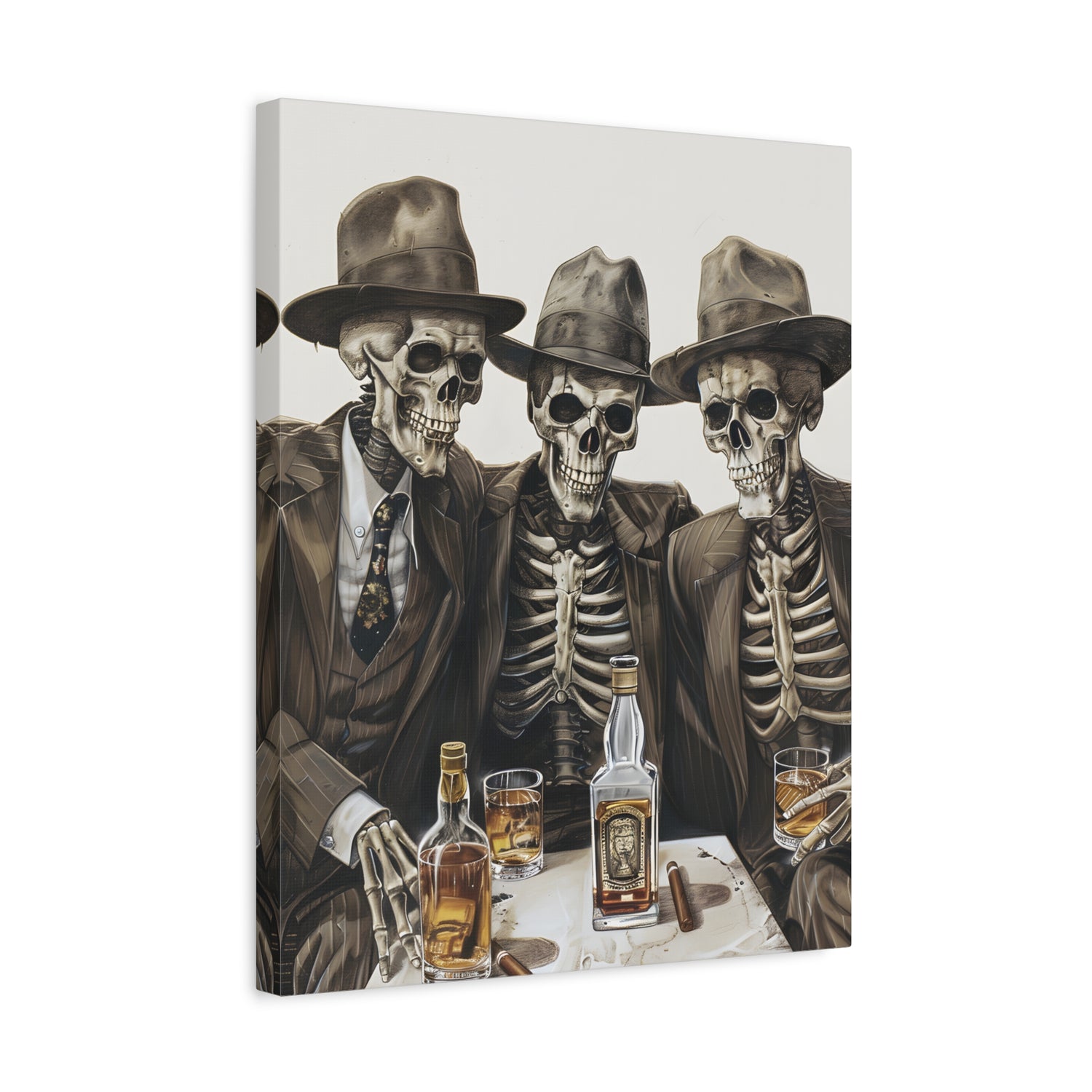 1.25" Matte Canvas - Skeleton Whiskey Gentlemen