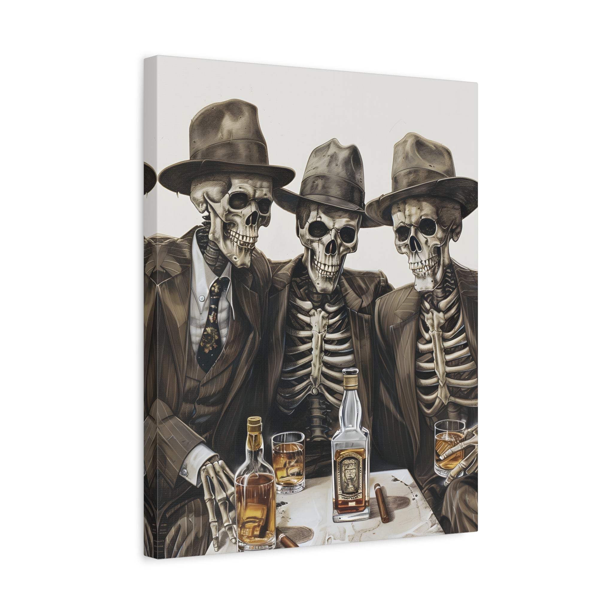 1.25" Matte Canvas - Skeleton Whiskey Gentlemen