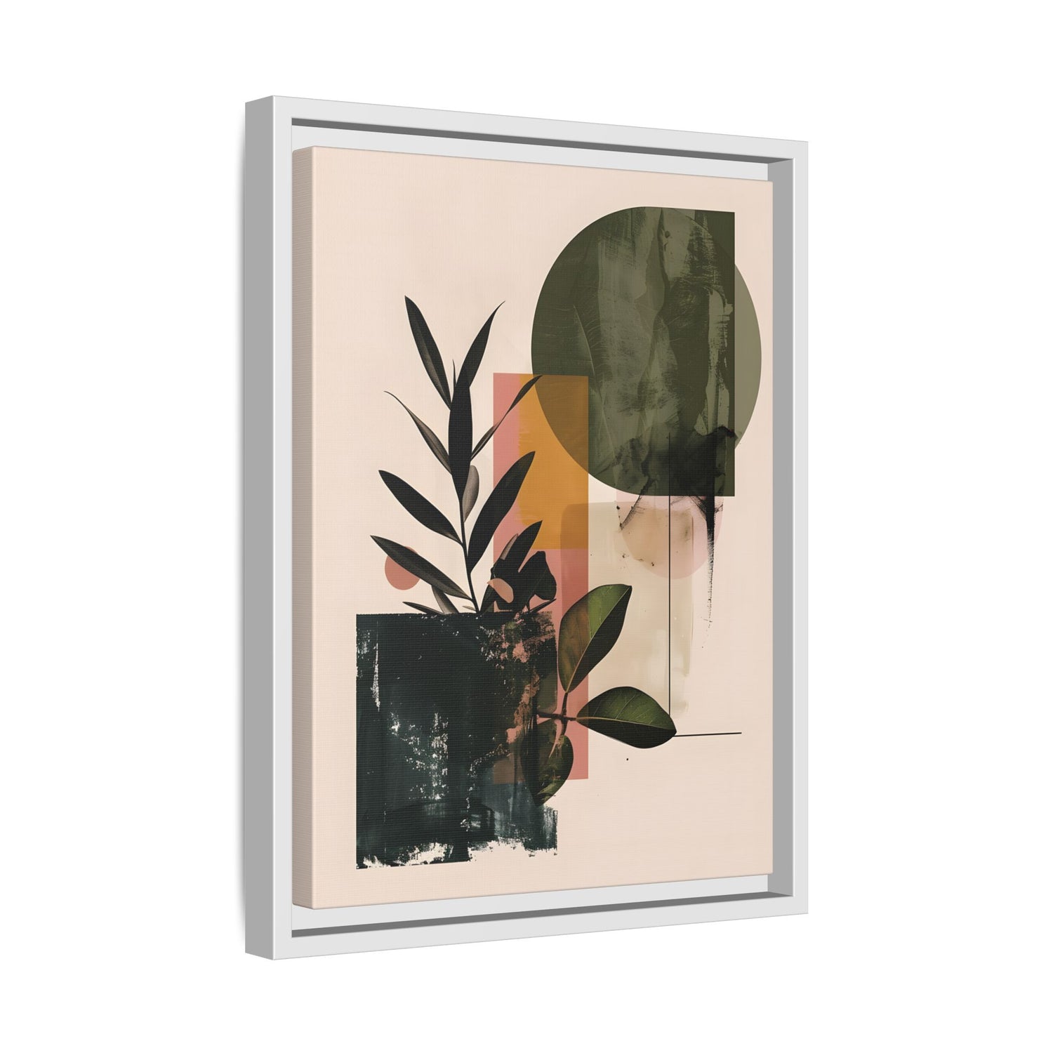 Framed Canvas - Sage Geometry Botanicals