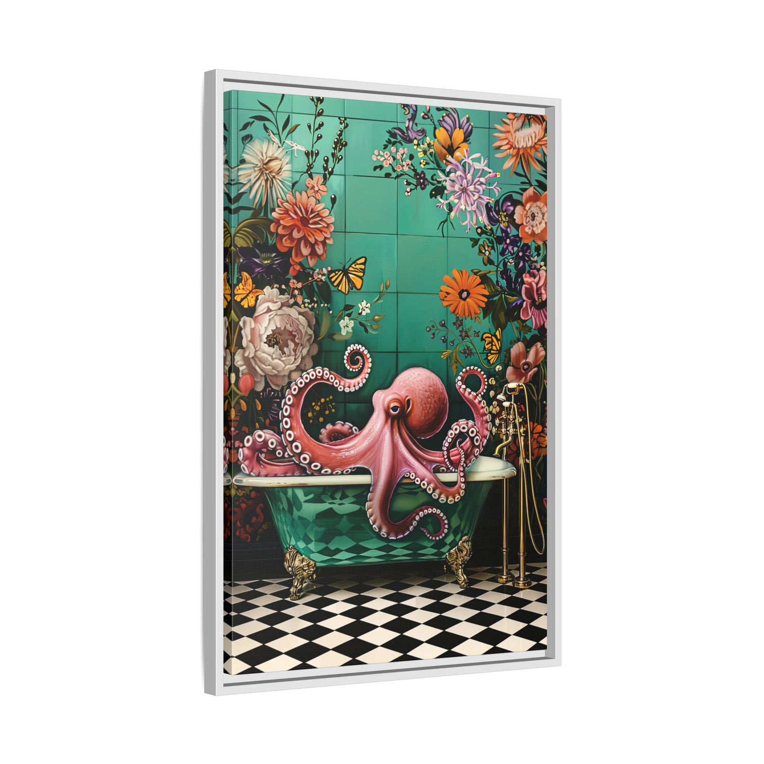Framed Canvas - Octopus Bath Royale