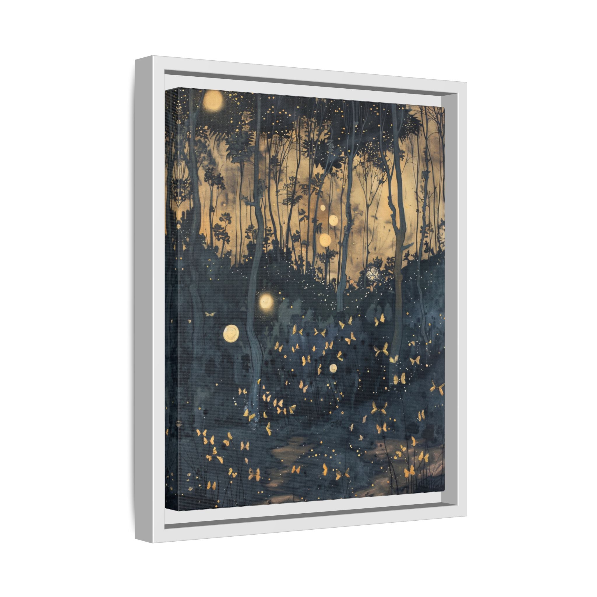 Framed Canvas - Golden Firefly Nightscape