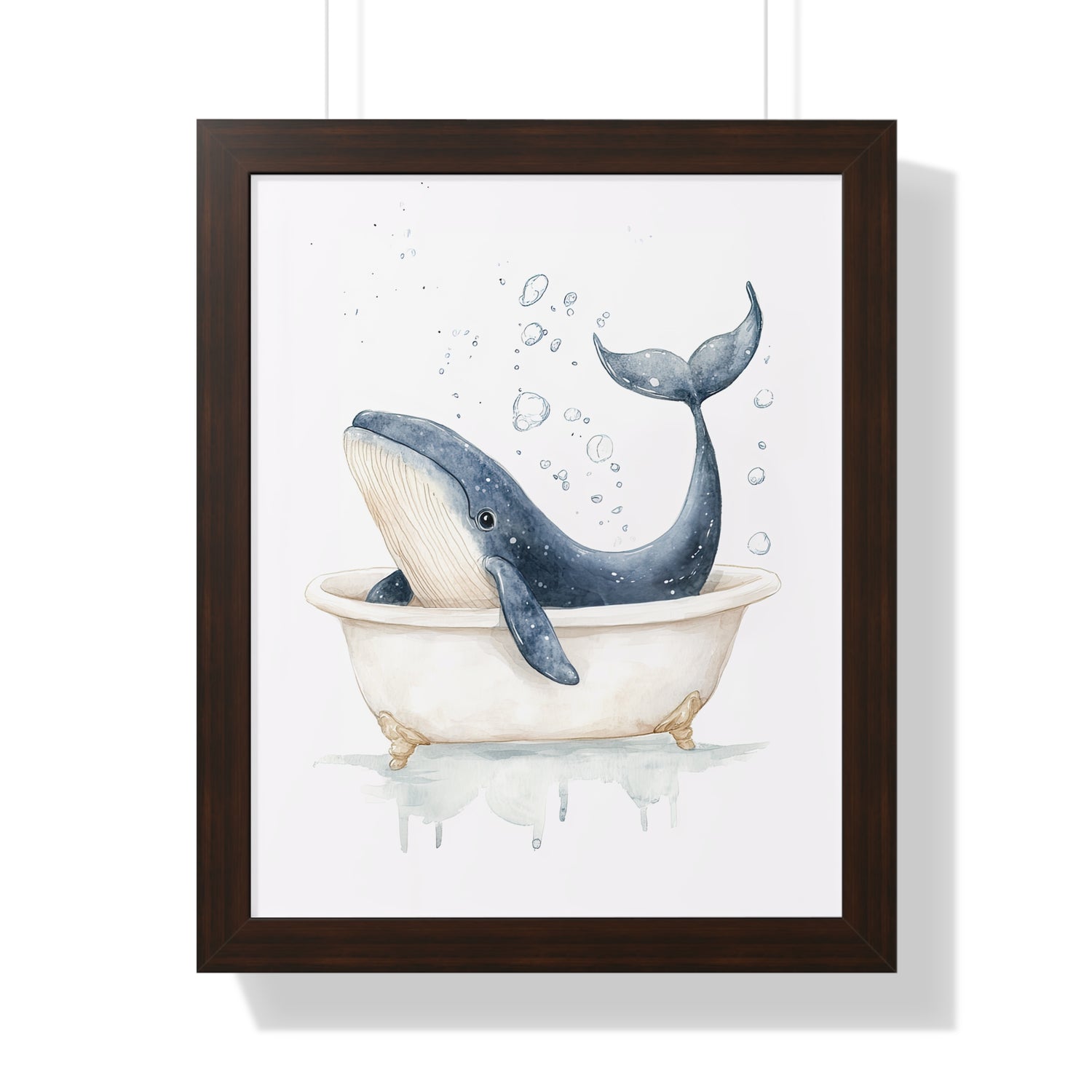 Framed Paper Print - Whale Tub Bubble Splash