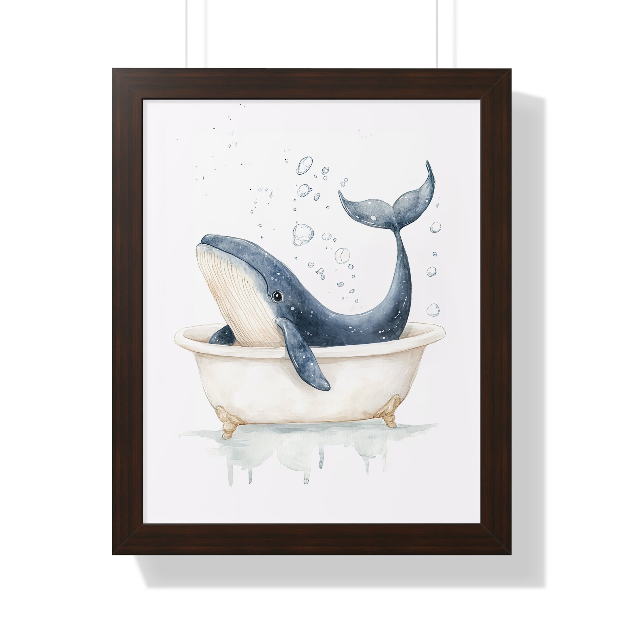 Framed Paper Print - Whale Tub Bubble Splash
