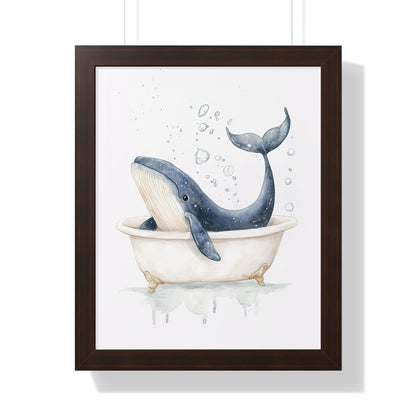 Framed Paper Print - Whale Tub Bubble Splash