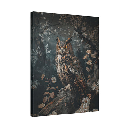 .75" Matte Canvas - Midnight Watchful Owl