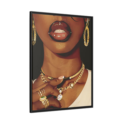 Framed Canvas - Golden Luxe Confidence Portrait