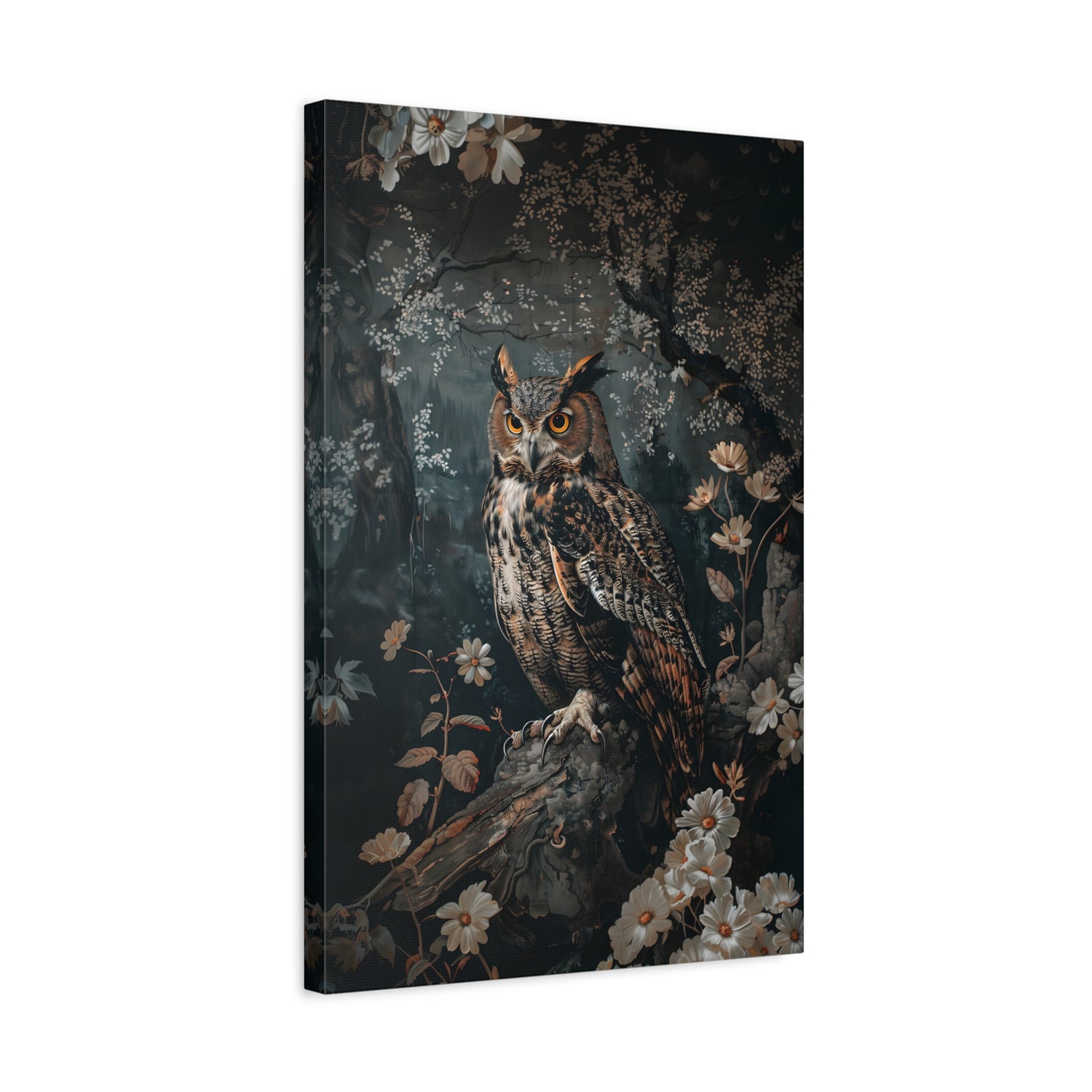1.25" Matte Canvas - Midnight Watchful Owl
