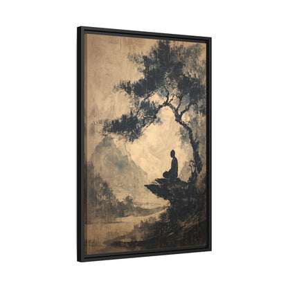 Framed Canvas - Mountain Tree Zen Silence